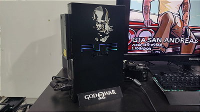 PS2 FAT COM MODEM E HD INTERNO, 150 JOGOS