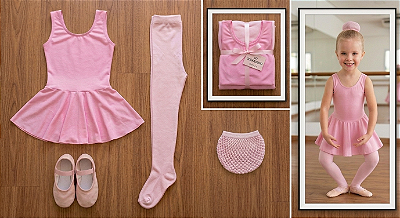 Kit de Ballet Completo Infantil | Alta qualidade | 02 a 06 anos | Evidence