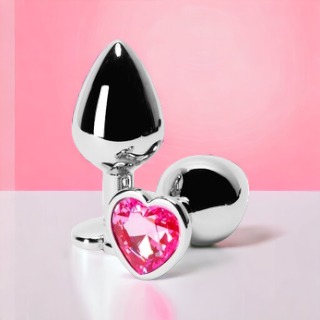 Plug Coração Rosa em Metal G