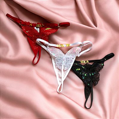 Calcinha Fio Personalizável Borboleta Sexy