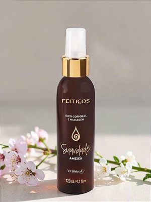 Suavidade Óleo Corporal e Massagem em Spray Fragrância Ameixa 120ml Feitiços Aromáticos