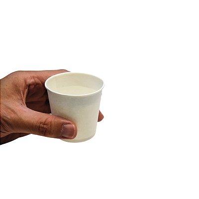 Copo Papel Branco 80ml Biodegradável Térmico - 100un