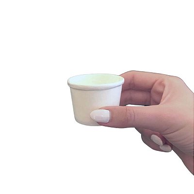 Mini Pote Papel Branco 50ml Biodegradável Térmico - 100un