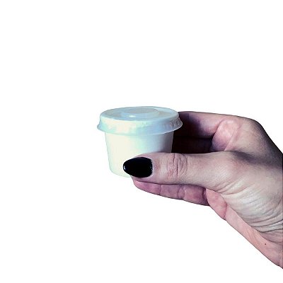 Mini Pote Papel Branco 50ml Bio com Tampa Plana - 100un