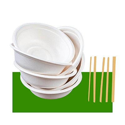 Bowl Bagaço Cana de Açúcar 500ml Biodegradável - 500un