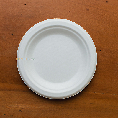 Prato Bagaço Cana de Açúcar 18cm Biodegradável - 125un