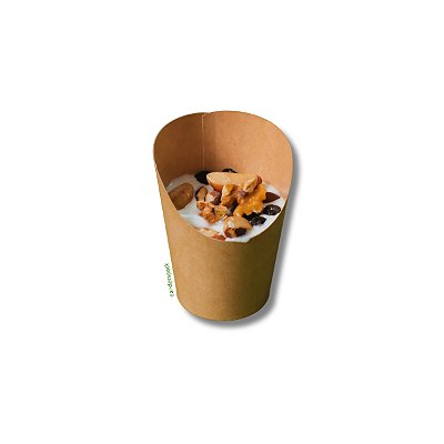 50un Copo Papel Kraft Para Fritas e Chips 10,2 x 5,6cm