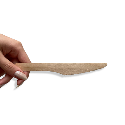 Faca Madeira Premium 16cm Biodegradável - 100un