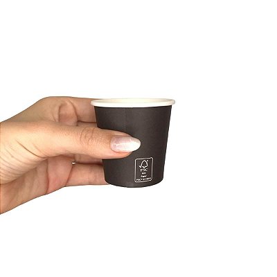 Copo Papel Preto 110ml Biodegradável Térmico - 50un