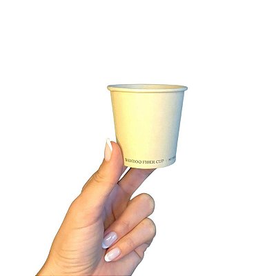 Copo Fibra Bambu 110ml PLA Biodegradável Térmico - 50un