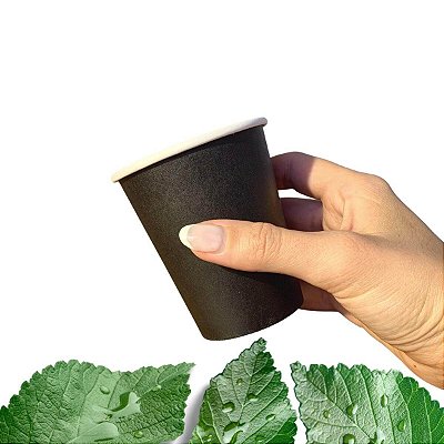 Copo Papel Preto 270ml Biodegradável Térmico - 50un