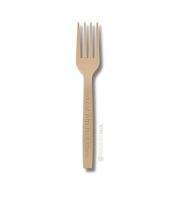 Garfo Bagaço de Milho 17cm Biodegradável - 50un