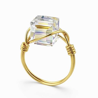 Anel Kubus boreal ( cristal austríaco )