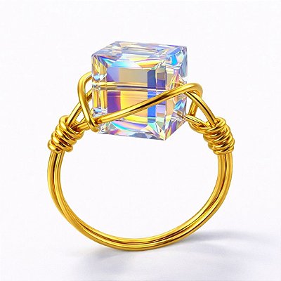 Anel Kubus boreal ( cristal austríaco )