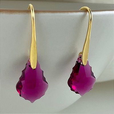 Brincos Glanz cor Rubi ( cristal austríaco )