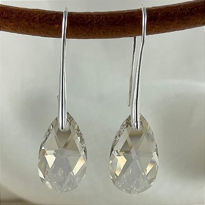 Brincos em prata 925 com cristal austríaco silver shadow
