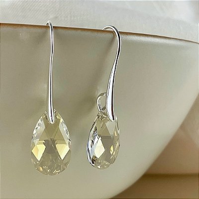 Brincos em prata 925 com cristal austríaco silver shadow