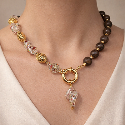 Colar “Dunas de Siua” (bronzita e murano)