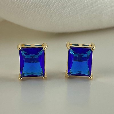 Brincos “Blu Di Capri” ( pedra zircônia azul )