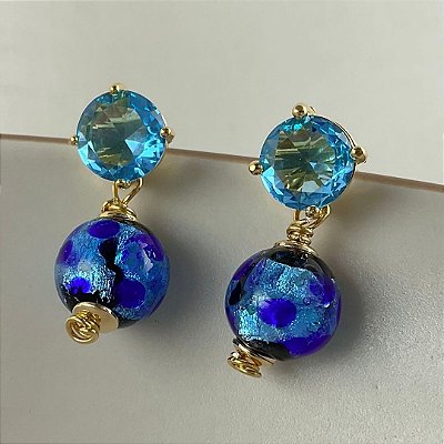 Brincos “Mare di Giorno” ( murano )