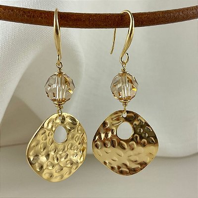 Brincos “Luce Dorata” ( cristal austríaco golden shadow )