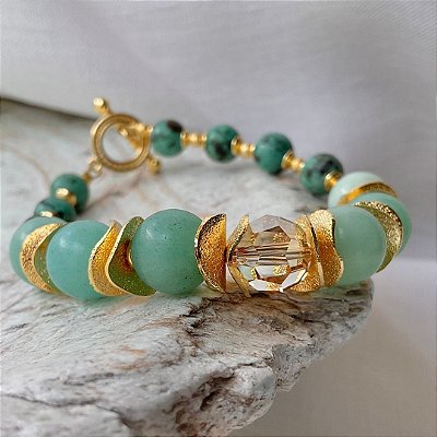 Pulseira “ Cala Ventroso” ( amazonita e turquesa )