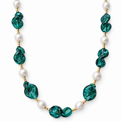 Colar “Onde Di Capri” ( murano e pérolas )