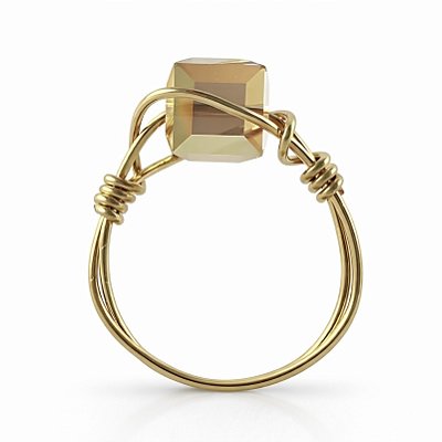 Anel Kubus ( cristal austríaco )