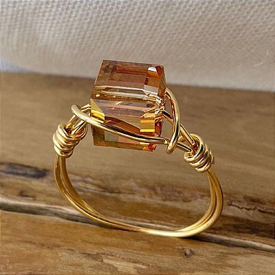 Anel “Cubo di Rame” ( cristal austríaco )