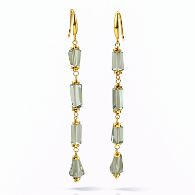 Brincos Acqua Di Laurito ( ametista verde )