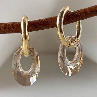 Brincos Walzer (cristal Golden Shadow )