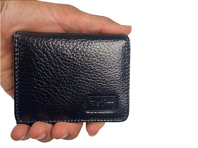 Carteira Masculina Em Couro Slim Porta Cartão Cnh Dinheiro