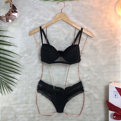 Conjunto em Renda de Tela - tam P