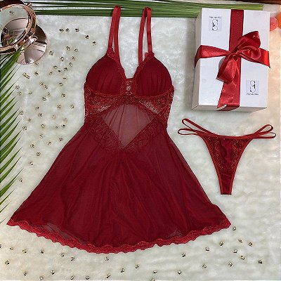 Camisola Tule Sensual Babado - Tam G
