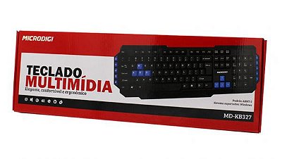 Teclado USB ABNT-2 MD-KB327 preto Microdigi
