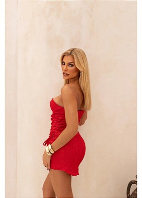 Vestida Renda Sissy Vermelho