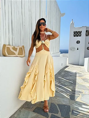 VESTIDO UTHOPIA MANTEIGA