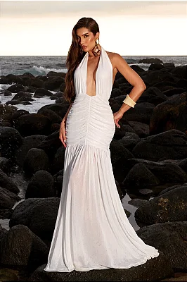 VESTIDO LONGO LUMIÉRE-TULE