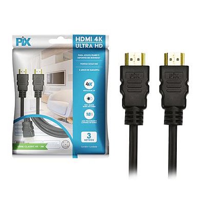 Cabo HDMI 4K 2.0 Pix Linha Gold