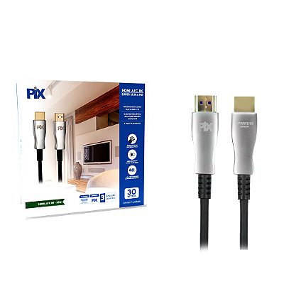 Cabo HDMI AFC 8K 2.1 HDR 32AWG PIX Fibra Otica Ativa