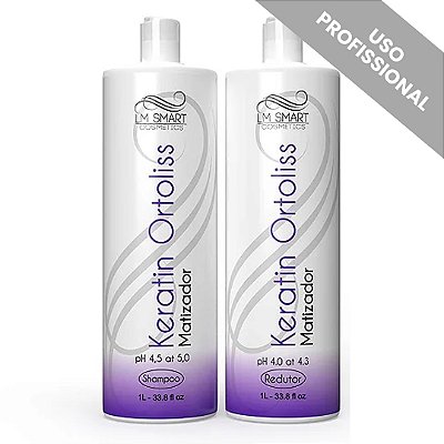 Kit Alisante Matizador Shampoo + Alisante - Keratin Ortoliss | LM Smart Cosmetics