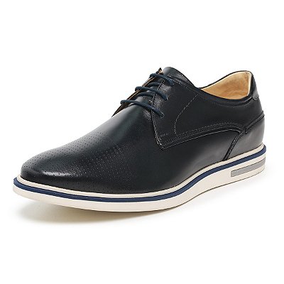 Sapato Casual Derby cor Preto Couro Legitimo, Ref: 1112