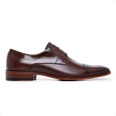 Derby Social Fino Tabaco, Couro Legitimo, Ref: 154