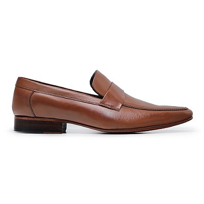 Loafer Social Couro Legitimo cor Caramelo, Ref: 1312