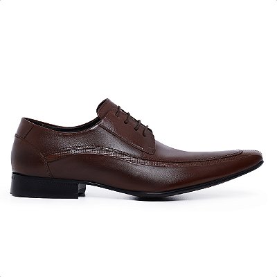 Derby Social de Amarrar cor Tabaco  Couro Legitimo, Ref: 028