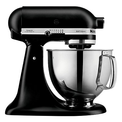 Batedeira Planetária KitchenAid Profissional Artisan 110V, 275W, 4,8L, 3 Batedores, Preta - KEA33CPANA