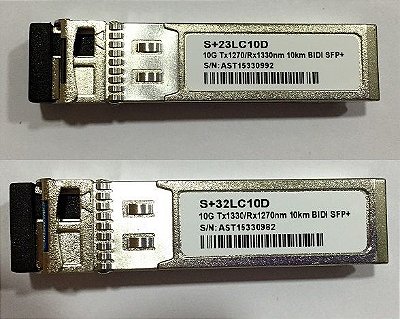 SFP S+2332LC10D 10G 10KM PAR DE MÓDULOS