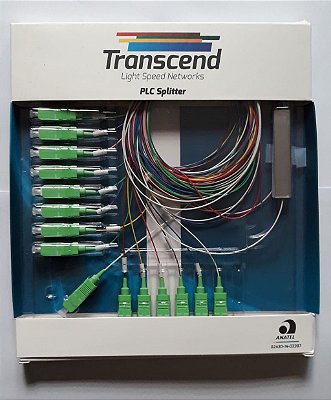 SPLITTER 1x16 COM CONECTORES SC/APC TRANSCEND HOMOLOGADO