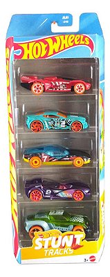 Hot Wheels Pacote C/ 05 Carrinhos Stunt Tracks Jbj81