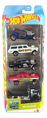 Hot Wheels Pacote C/ 05 Carrinhos Hw Gassers Jbj84